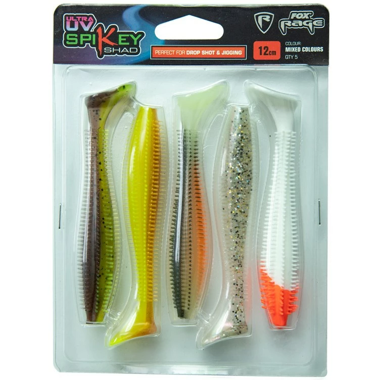 Fox Rage Spikey Shad UV Mixed Colour Packs 3 Fox Rage Spikey Shad UV Mixed Colour Packs